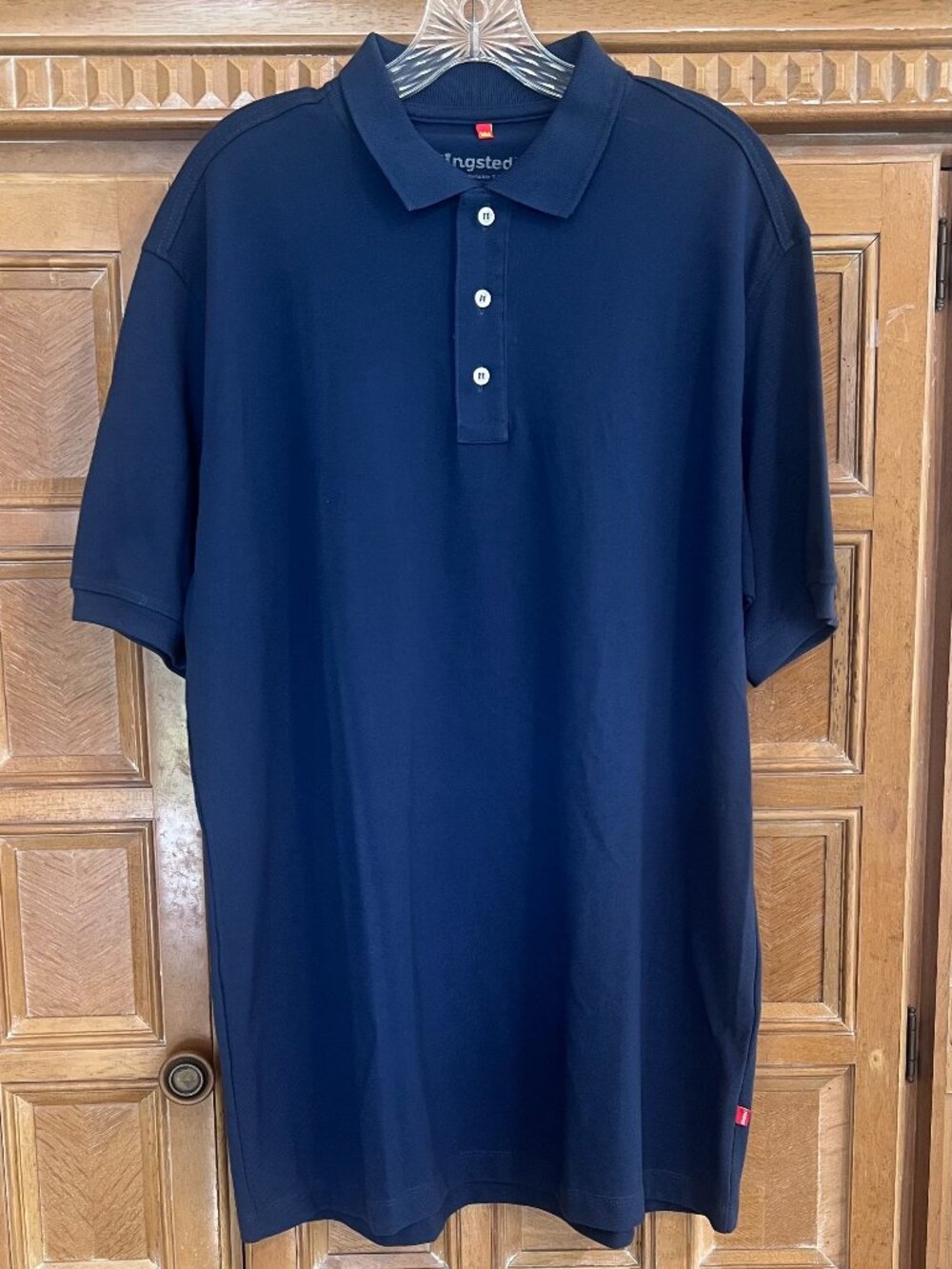 Kingsted Polo Shirt Men Premium Pique Fabric Dusty Blue L